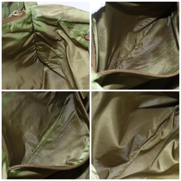 PRADA Tote Bag Nylon Khaki Silver Auth - Picture 14 of 16